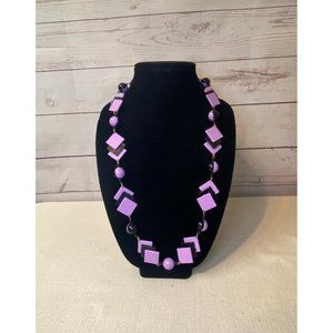 Vtg West Germany Lucite Lavender & Black Necklace